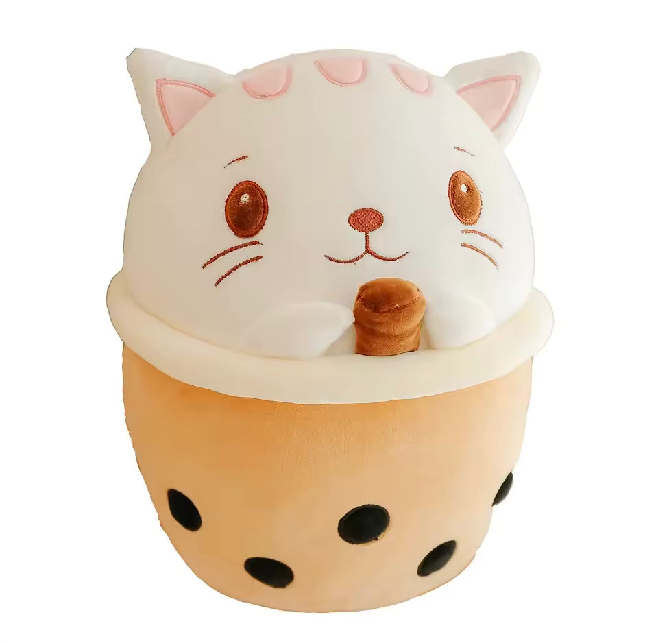 MASKOTKA PLUSZAK ZABAWKA BUBBLE TEA PIES W KUBKU KAWAII