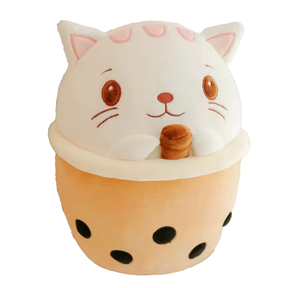 MASKOTKA PLUSZAK ZABAWKA BUBBLE TEA PIES W KUBKU KAWAII