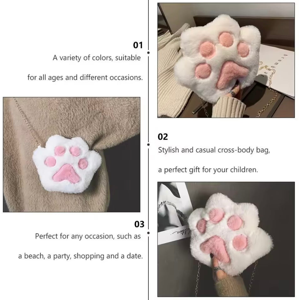 TOREBKA PLUSZOWA KOCIA ŁAPKA TORBA