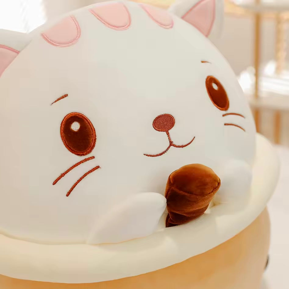 MASKOTKA PLUSZAK ZABAWKA BUBBLE TEA PIES W KUBKU KAWAII
