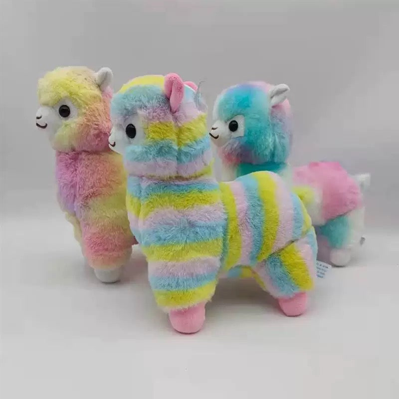 MASKOTKA ALPAKA LAMA Kolorowa TĘCZOWA 25cm