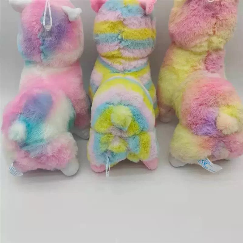 MASKOTKA ALPAKA LAMA Kolorowa TĘCZOWA 25cm