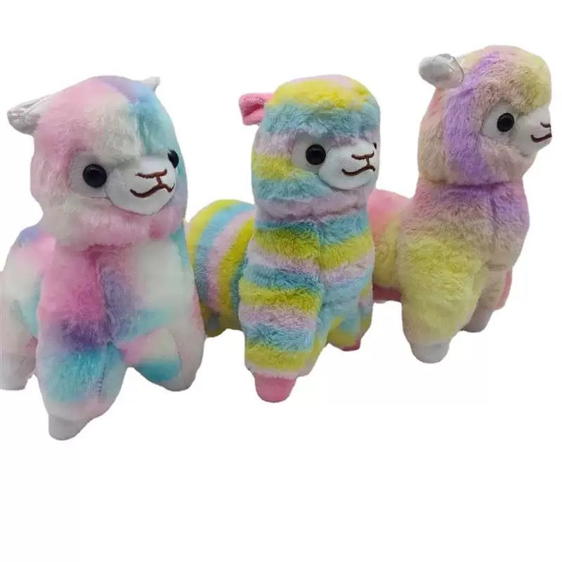 MASKOTKA ALPAKA LAMA Kolorowa TĘCZOWA 25cm