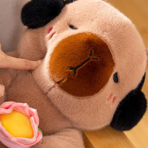 MASKOTKA KAPIBARA PLUSZ CAPIBARA KWIAT PLUSZ MIĘKKA ZABAWKA PREZENT 25CM