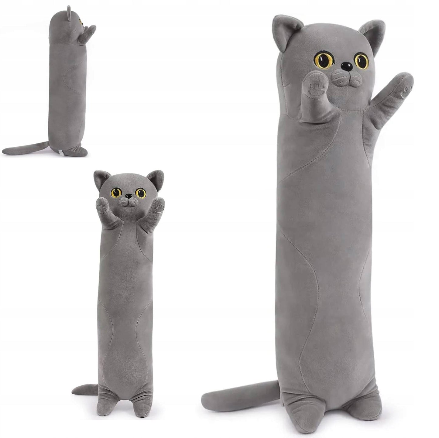 Maskotka przytulanka długi kotek kawaii szary