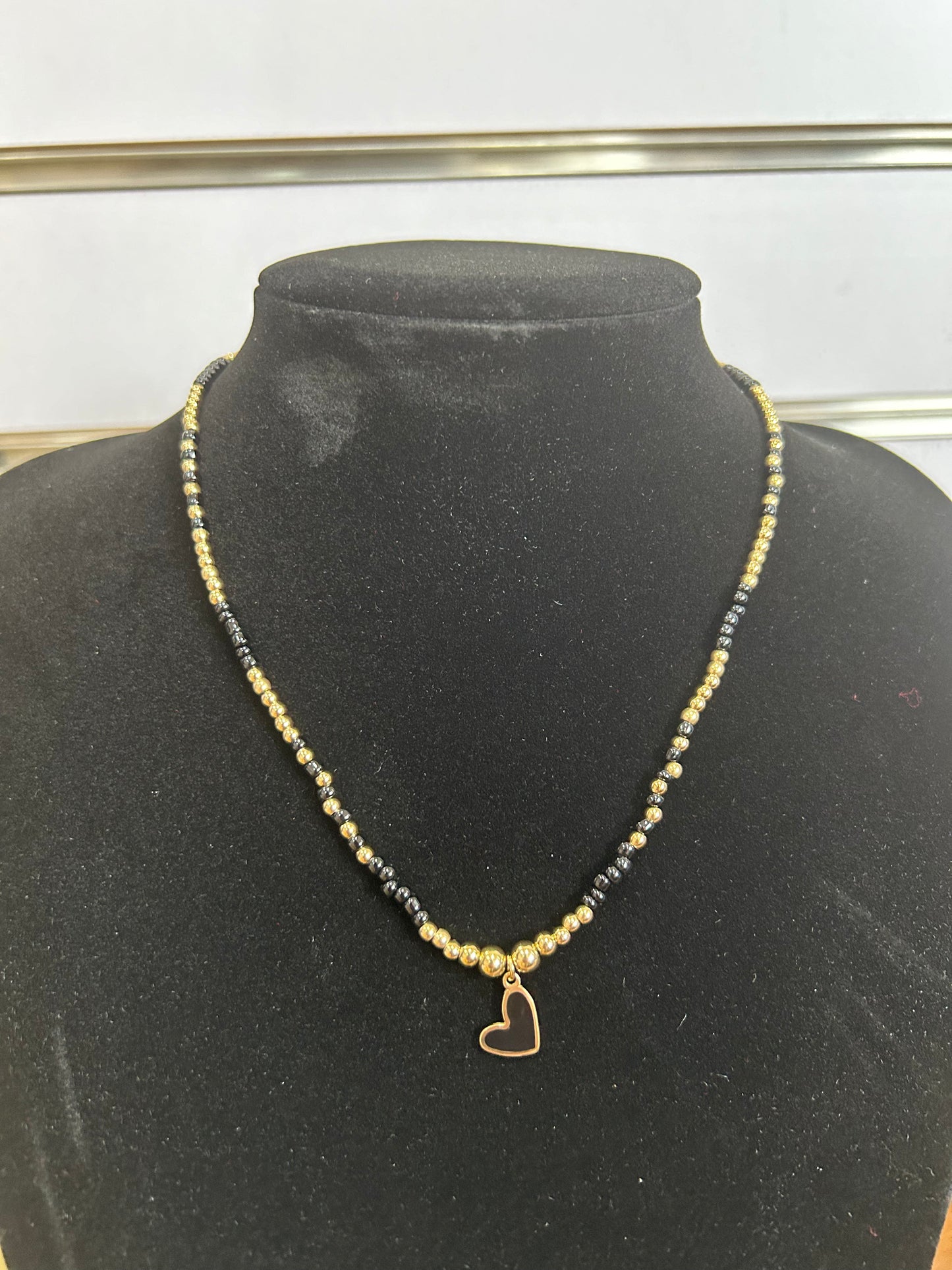 B013 NASZYJNIK ZŁOTY ŁAŃCUSZEK 40 cm STAL CHIRURGICZNA