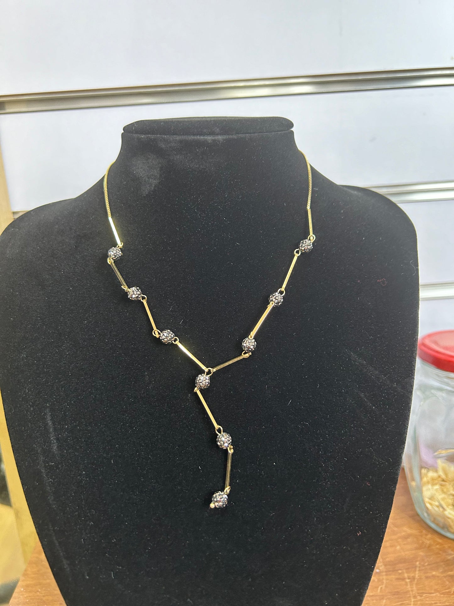 B014 NASZYJNIK ZŁOTY ŁAŃCUSZEK 40 cm STAL CHIRURGICZNA