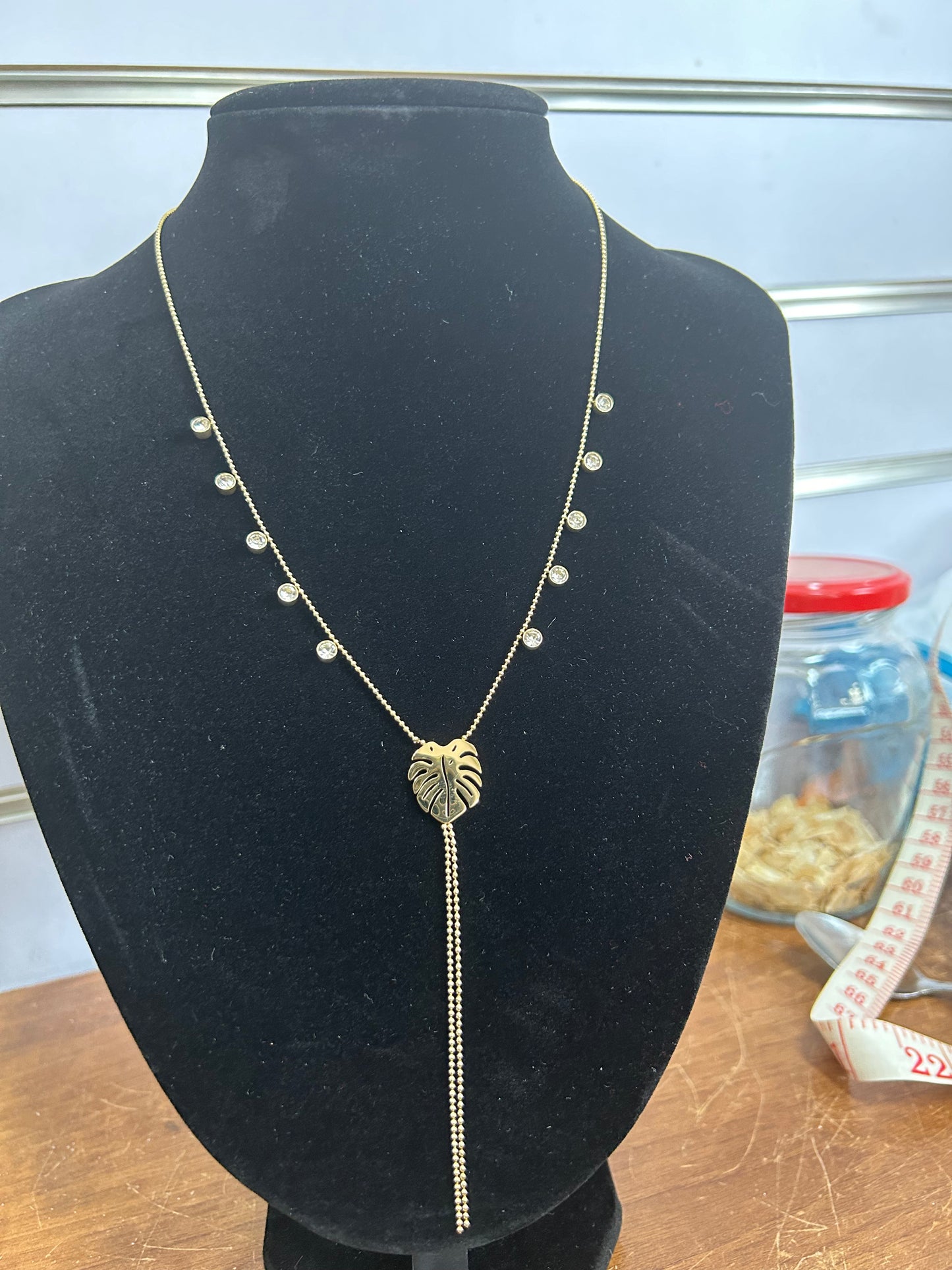 B020 NASZYJNIK ZŁOTY ŁAŃCUSZEK 40 cm STAL CHIRURGICZNA