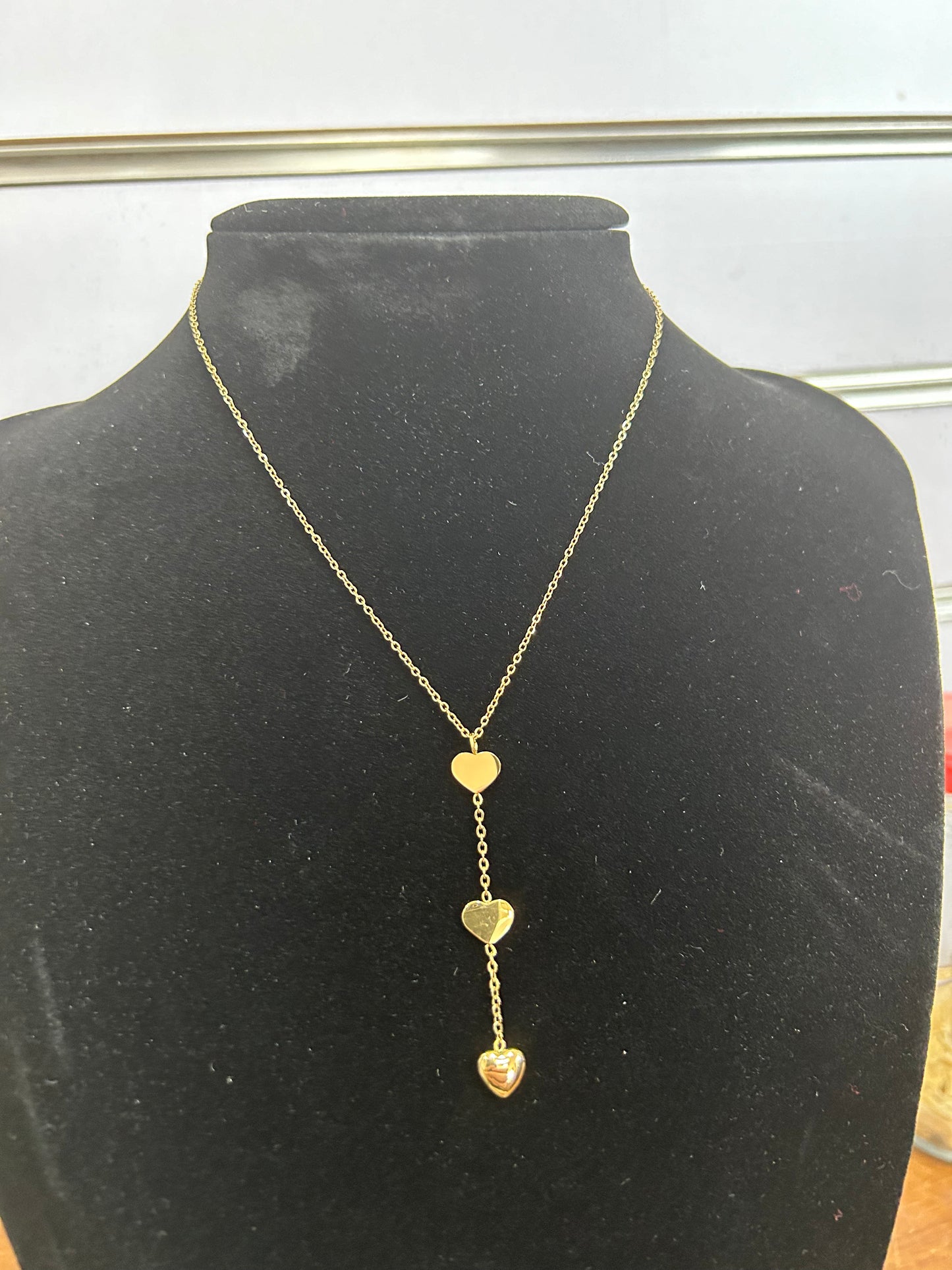 B022 NASZYJNIK ZŁOTY ŁAŃCUSZEK 40 cm STAL CHIRURGICZNA