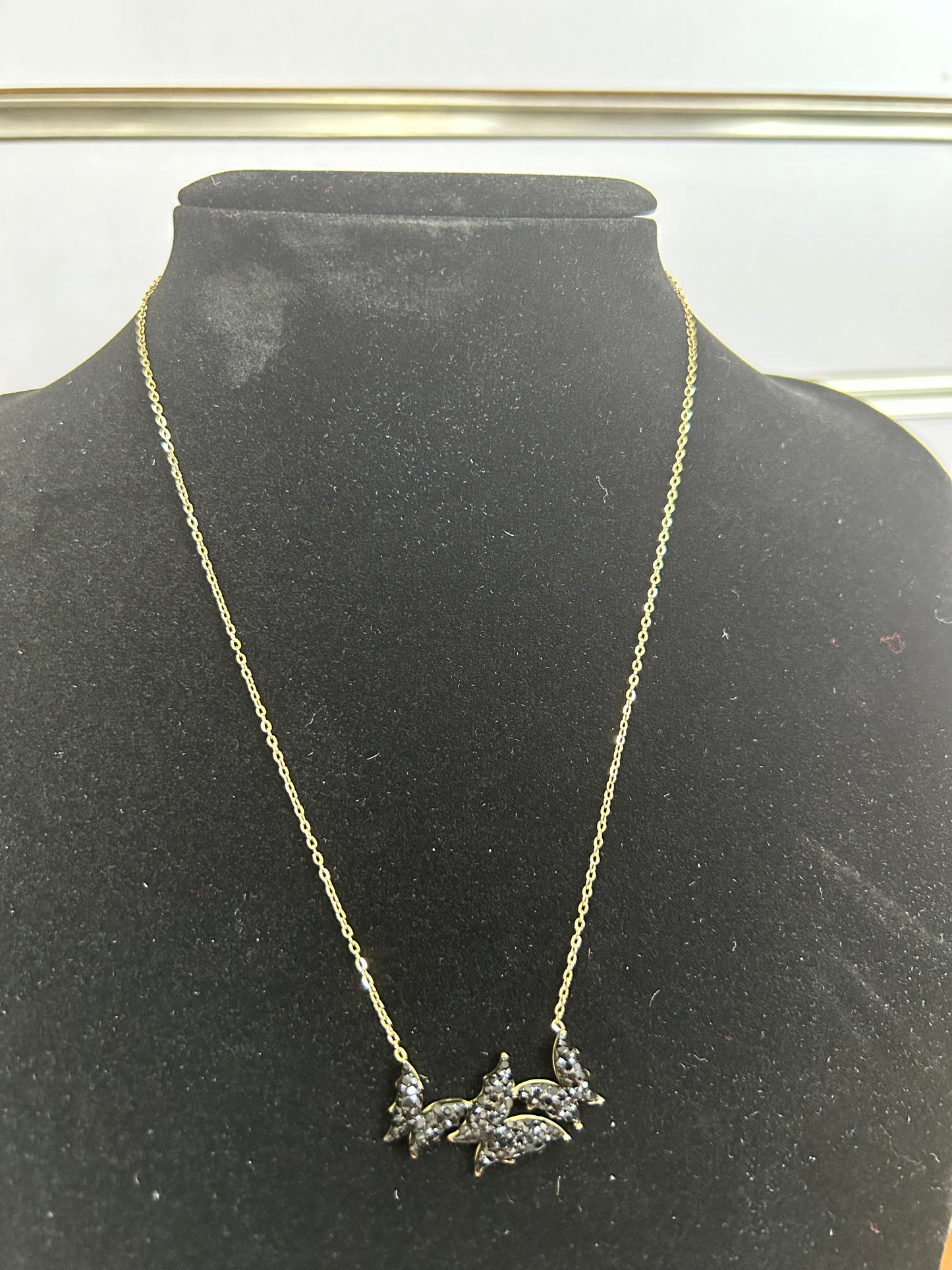 B028 NASZYJNIK ZŁOTY ŁAŃCUSZEK 40 cm STAL CHIRURGICZNA