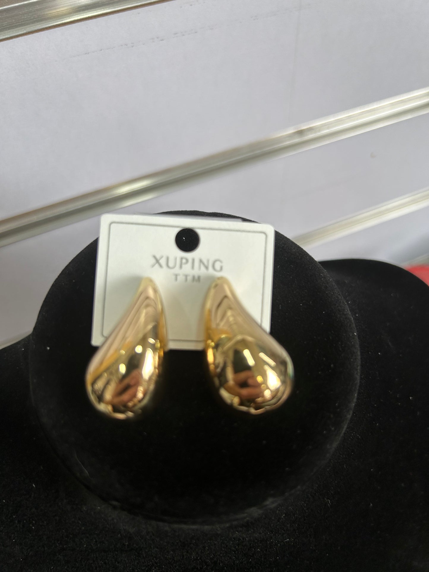 B038 KOLCZYKI SKRZYDŁA PRZECIĄGANE ZŁOTE KRYSZTAŁKI STAL CHIRURGICZNA