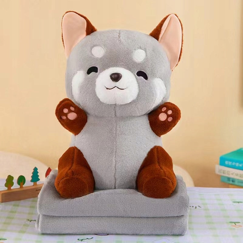 MASKOTKA PODUSZKA PRZYTULANKA Z KOCEM DUŻA PANDA CZERWONA RUDA SZOP 3w1