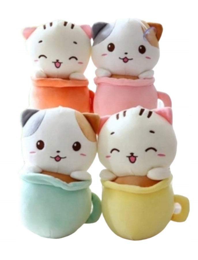 Maskotka Pluszak Bubble Tea Kotek Kot W Kubku Zielony Miętowy 22 cm