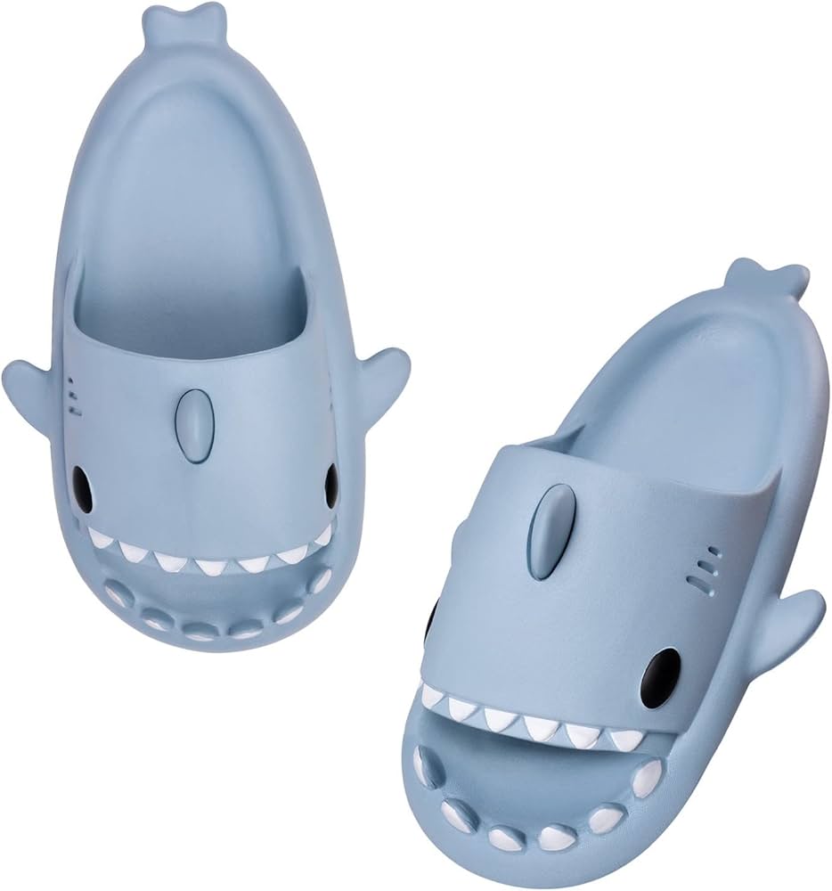 KLAPKI REKINKI GRUBE NA BASEN KAPCIE SHARK ANTYPOŚLIZGOWE KLAPKI DZIECIĘCE TRALALERO TRALALA