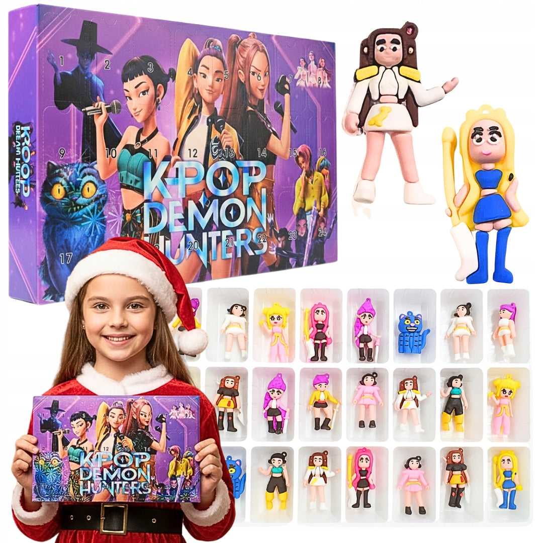KPOP DEMON HUNTERS Kalendarz Adwentowy FIGURKI Breloczki 24 szt. PREZENT 6cm