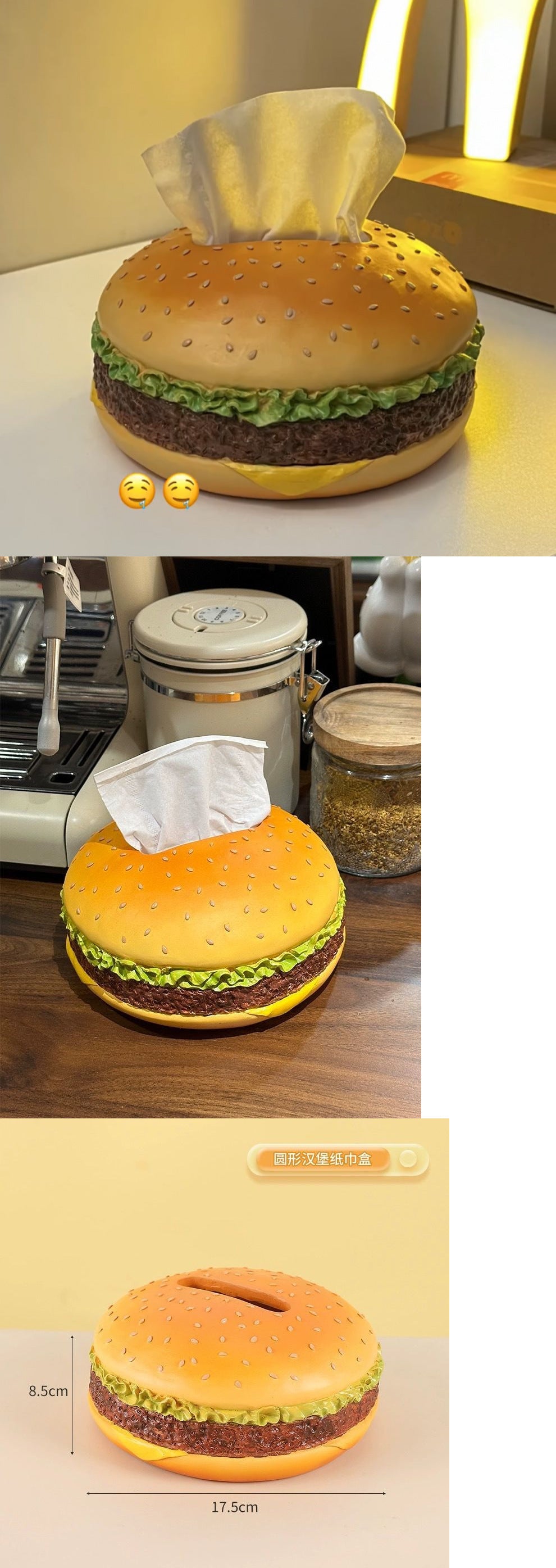 Pojemnik na chusteczki w kształcie hamburgera