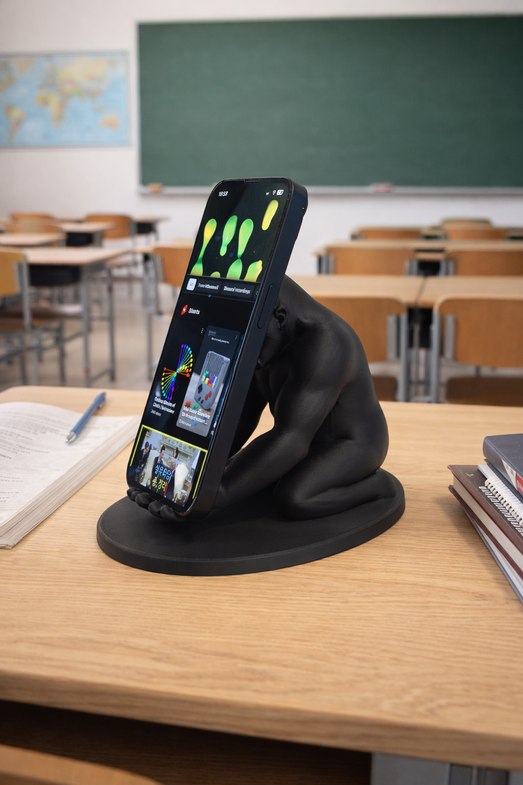 Stojak na telefon Goryl uchwyt na smartfon podstawka organizer biurko