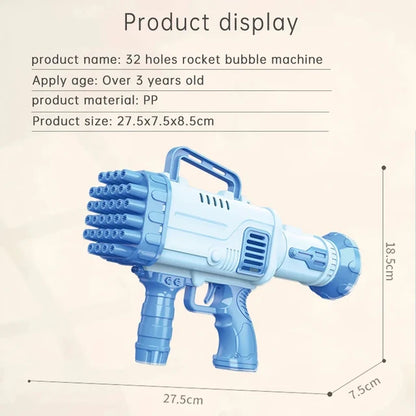 PISTOLET MASZYNOWY NA BAŃKI MYDLANE BUBBLE GUN