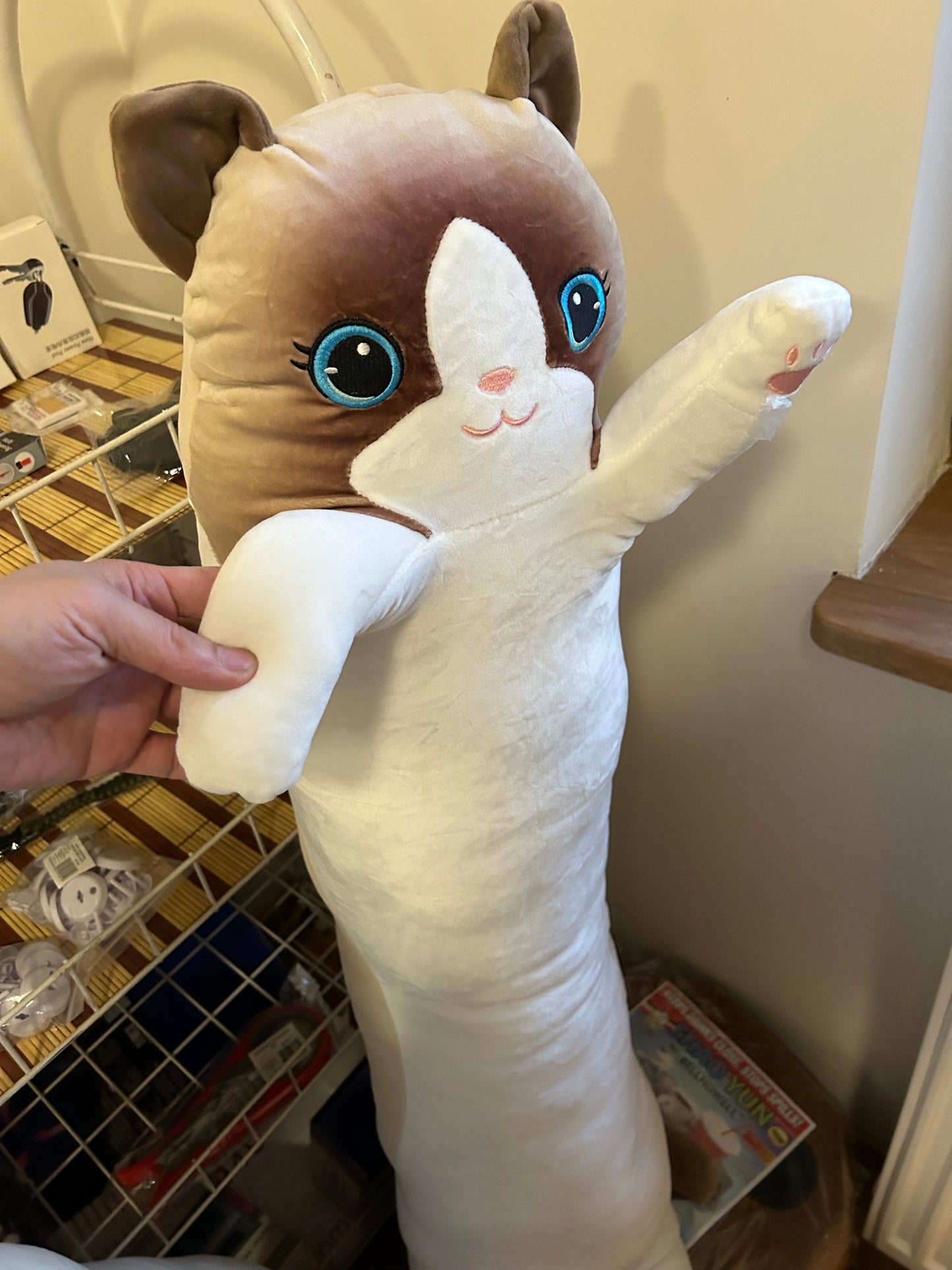 MASKOTKA PLUSZAK PODUSZKA DŁUGI KOT LUCEK 130cm