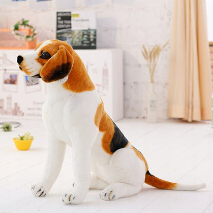 MASKOTKA PLUSZAK ZABAWKA SIEDZĄCY PIES PIESEK BEAGLE JAK ŻYWY GIGANT 50 cm