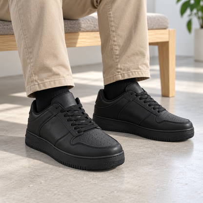Męskie sneakersy U2563-1 – klasyczne, całe czarne