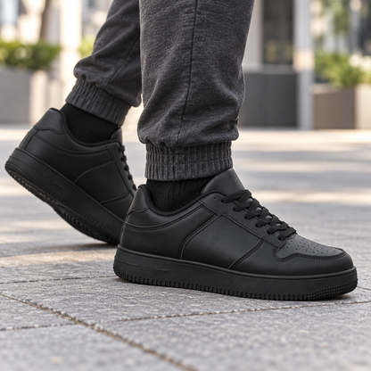 Męskie sneakersy U2563-1 – klasyczne, całe czarne