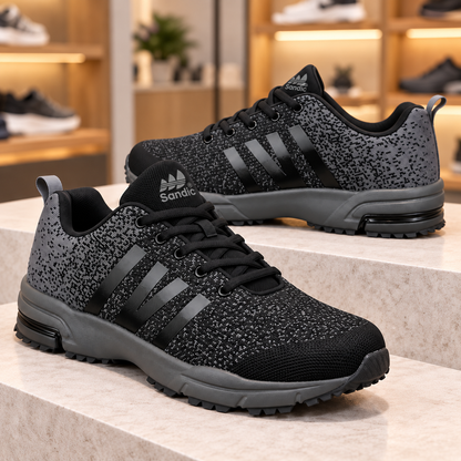 Męskie buty sportowe w dużych rozmiarach – czarno-szare, lekkie i wygodne SD2053V-A