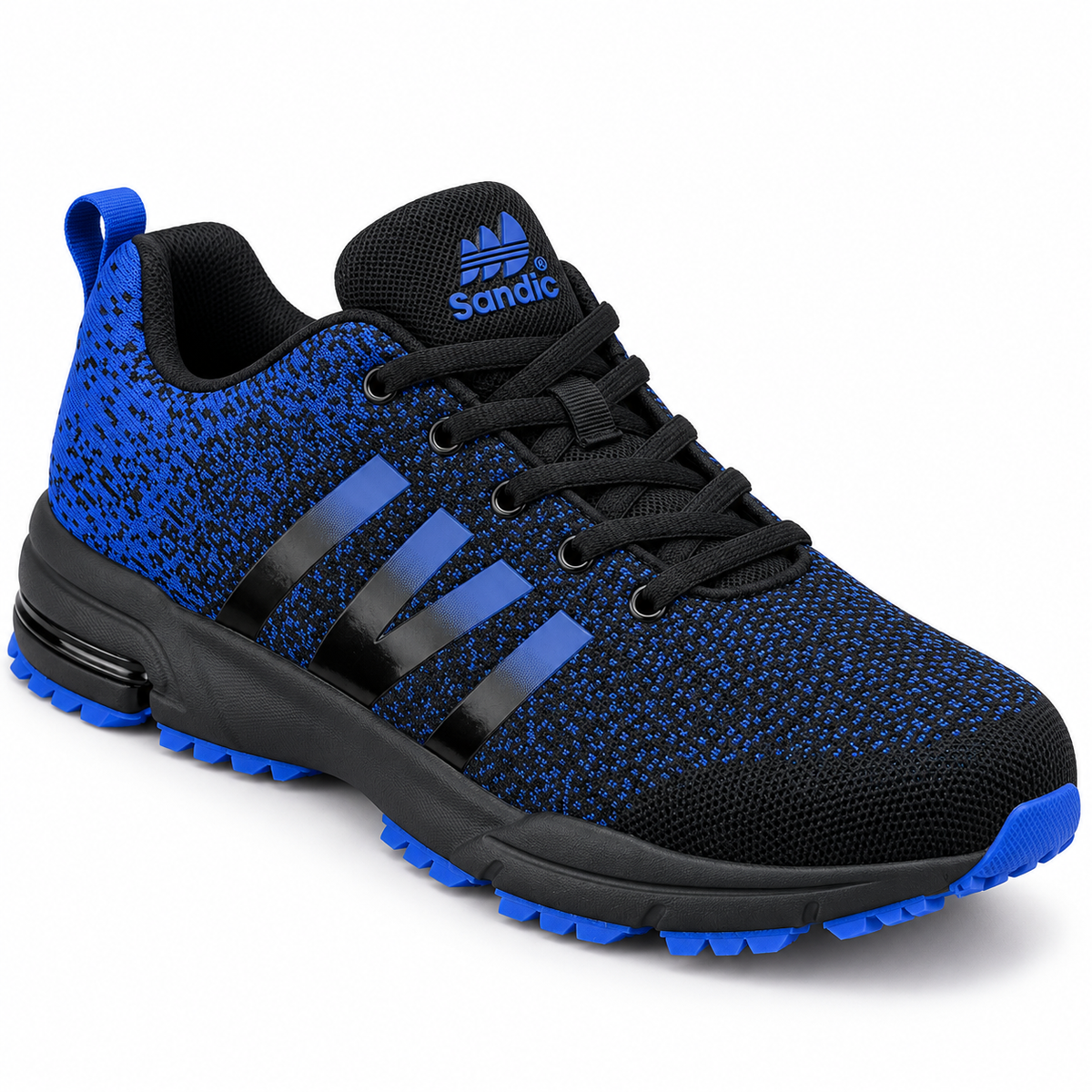 Męskie buty sportowe w dużych rozmiarach – niebiesko-czarne SD2053V-C