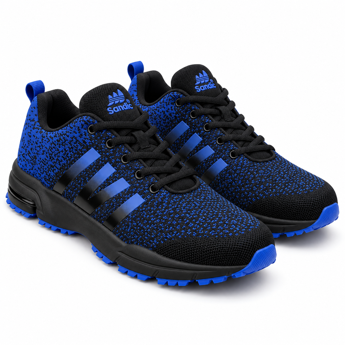 Męskie buty sportowe w dużych rozmiarach – niebiesko-czarne SD2053V-C