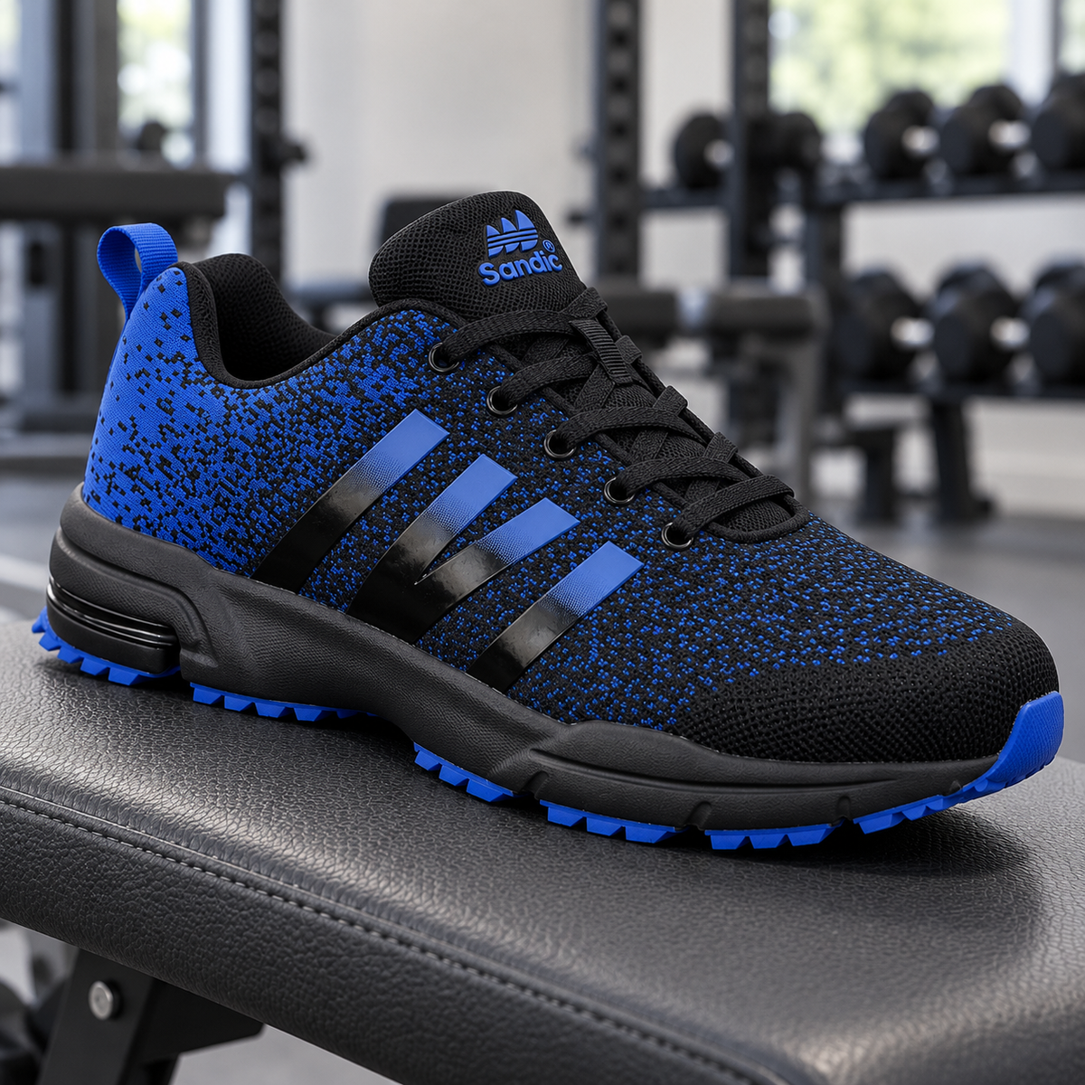 Męskie buty sportowe w dużych rozmiarach – niebiesko-czarne SD2053V-C