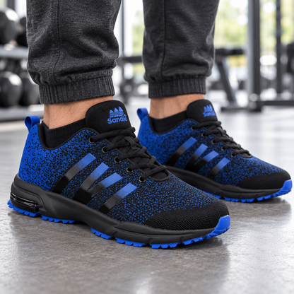 Męskie buty sportowe w dużych rozmiarach – niebiesko-czarne SD2053V-C