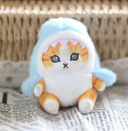 BRELOK ZAWIESZKA PLUSZOWY SŁODKI KOT REKIN RÓŻOWY KAWAII DUŻY 13 cm