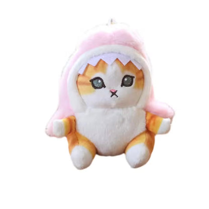 BRELOK ZAWIESZKA PLUSZOWY SŁODKI KOT REKIN RÓŻOWY KAWAII DUŻY 13 cm