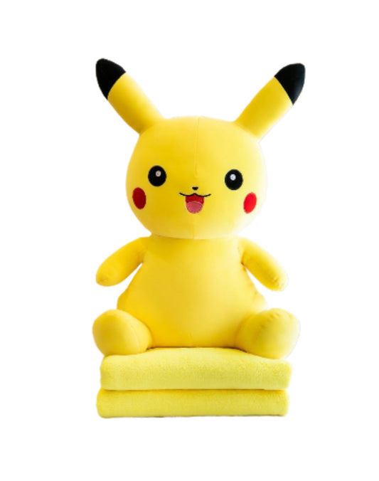 Pikachu maskotka z kocem - koc, poduszka, maskotka 3w1