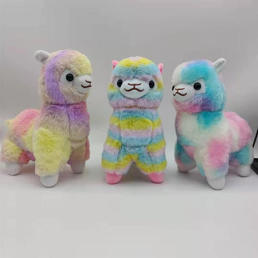 MASKOTKA ALPAKA LAMA Kolorowa TĘCZOWA 25cm
