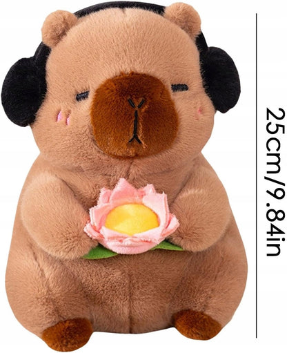 MASKOTKA KAPIBARA PLUSZ CAPIBARA KWIAT PLUSZ MIĘKKA ZABAWKA PREZENT 25CM