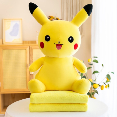 Pikachu maskotka z kocem - koc, poduszka, maskotka 3w1