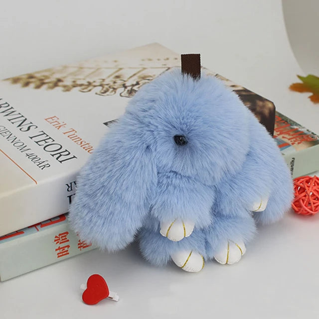 BRELOCZEK BRELOK KRÓLIK FUTRZANY POMPON KRÓLICZEK