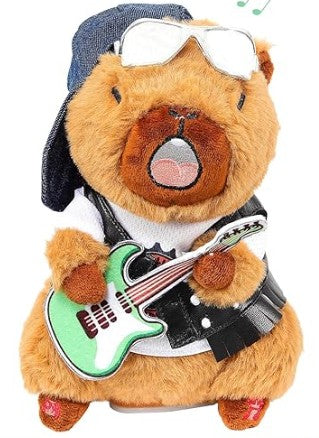 MUZYCZNA KAPIBARA Z GITARĄ I OKULARAMI 20 CM ŚPIEWA I POWTARZA