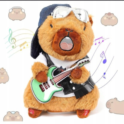 MUZYCZNA KAPIBARA Z GITARĄ I OKULARAMI 20 CM ŚPIEWA I POWTARZA