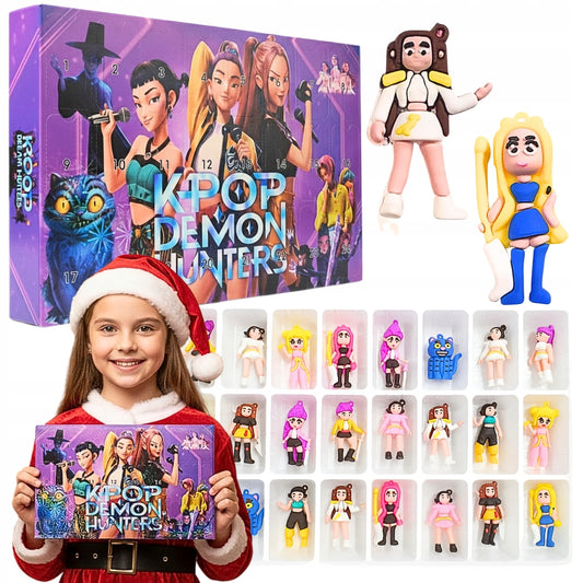 KPOP DEMON HUNTERS Kalendarz Adwentowy FIGURKI Breloczki 24 szt. PREZENT 6cm