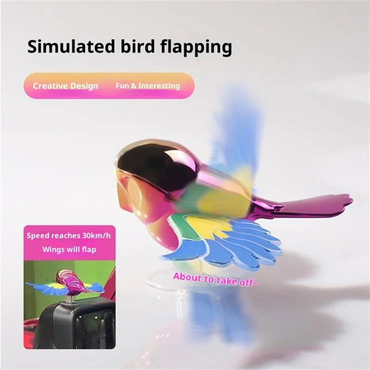 Latający ptak na lusterko NA AUTO trzepocze skrzydłami tęczowy