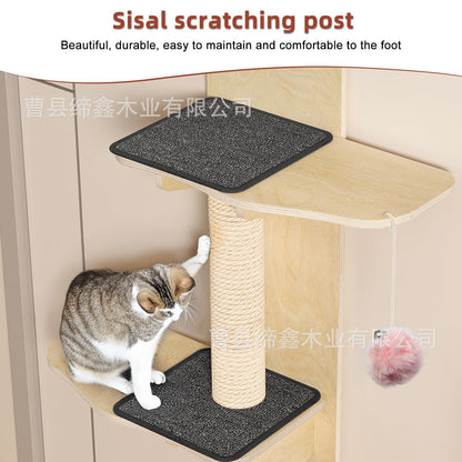 Katowy regał za drzwiami – wiszący cat tree na drzwi, 4-poziomowy