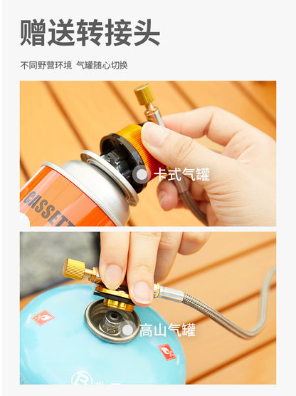 Składany palnik gazowy do kempingu – przenośny piec na kartusz, wiatroodporny