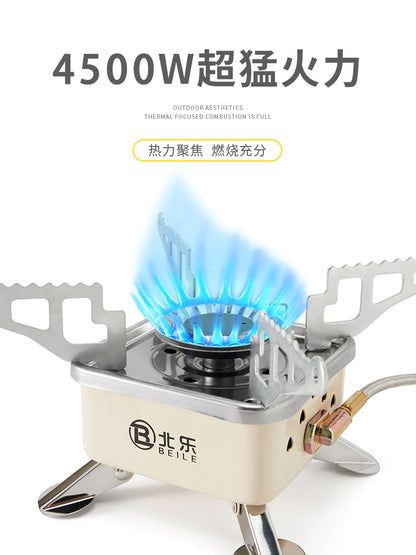 Składany palnik gazowy do kempingu – przenośny piec na kartusz, wiatroodporny