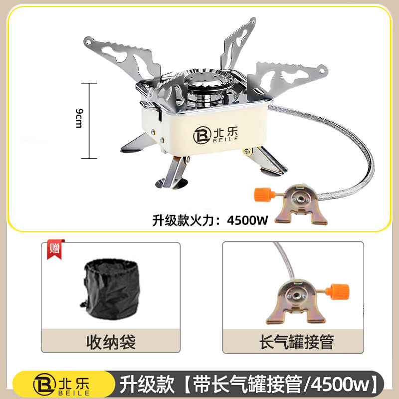 Składany palnik gazowy do kempingu – przenośny piec na kartusz, wiatroodporny