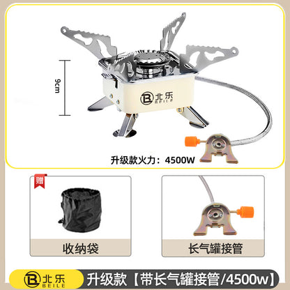 Składany palnik gazowy do kempingu – przenośny piec na kartusz, wiatroodporny