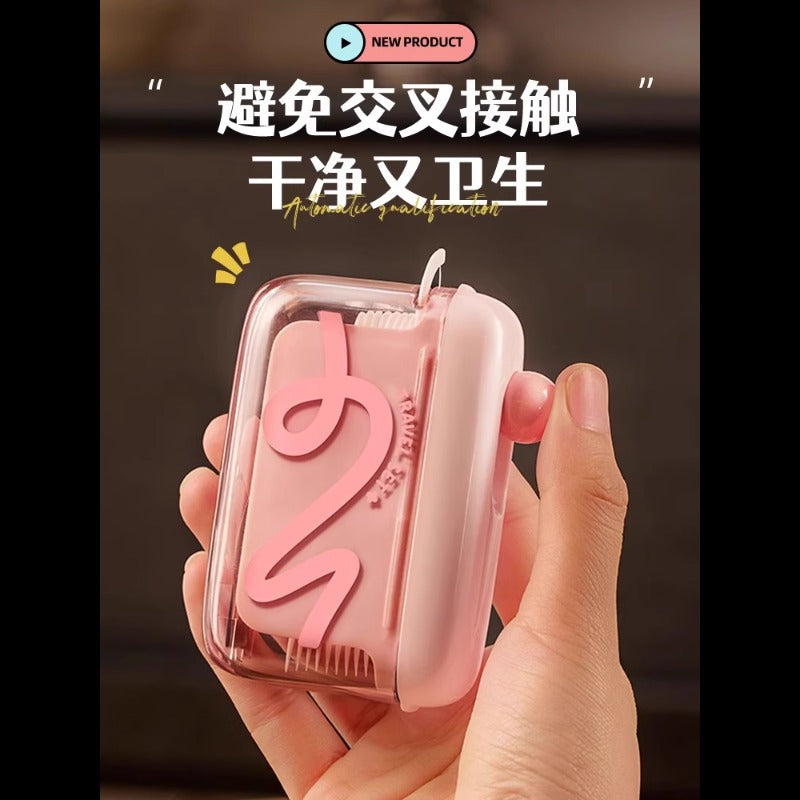 Automatyczny dispenser na wykałaczki do zębów – wysuwany przyciskiem, przenośny