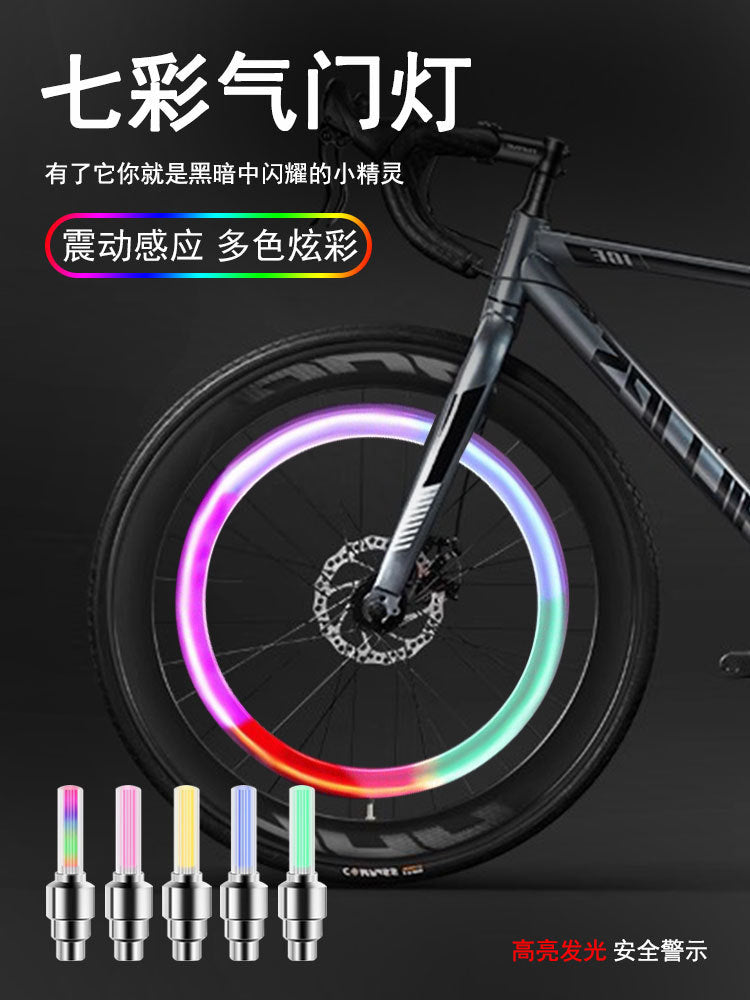Świecące nakładki na wentyl rowerowy LED – lampki na wentyl