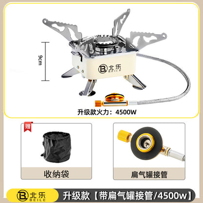 Składany palnik gazowy do kempingu – przenośny piec na kartusz, wiatroodporny